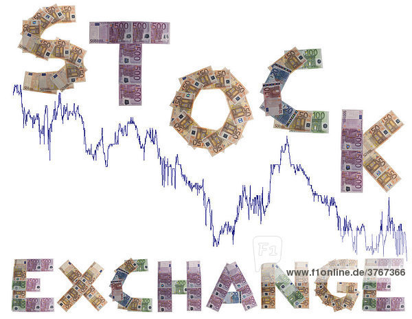 Stock exchange/Börse (Buchstaben aus Geldscheinen)