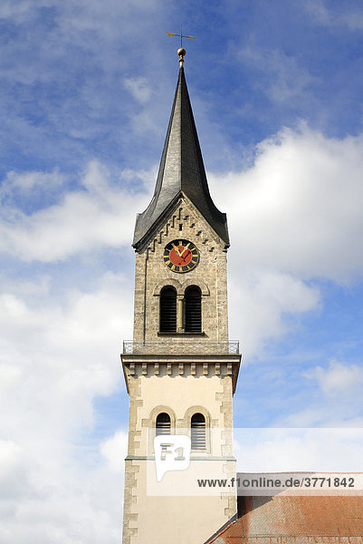 Tuttlingen - Kirchturm der evangelischen Stadtkirche St. Peter und Paul - Baden-Württemberg  Deutschland  Europa.