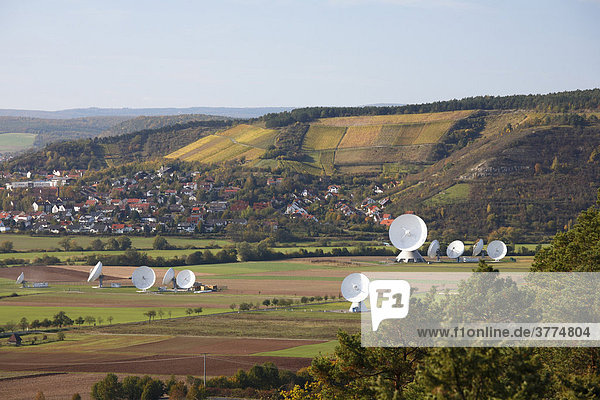 Hammelburg  Satellitenanlage der Erdefunkstelle Fuchsstadt  Rhön  Unterfranken  Bayern  Deutschland