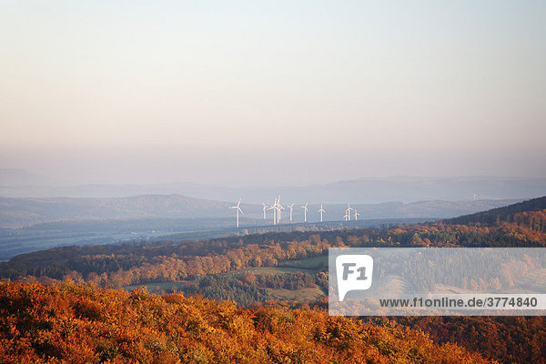 Windpark bei Dermbach  Rhön  Thüringen  Deutschland