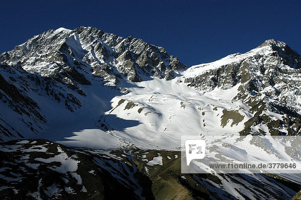 Gletscher und Gipfel auf der Nordseite des Pisang Peak Nar Nar-Phu Annapurna Region Nepal