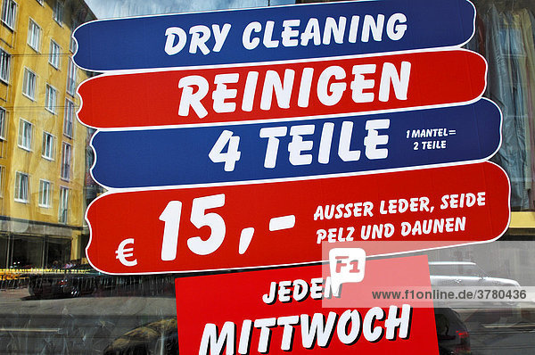 Werbung für Reinigung  München  Bayern  Deutschland