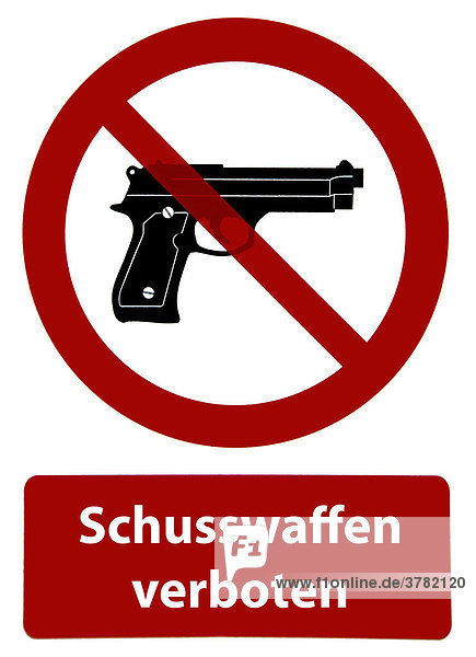 Hinweistafel - Schusswaffen verboten