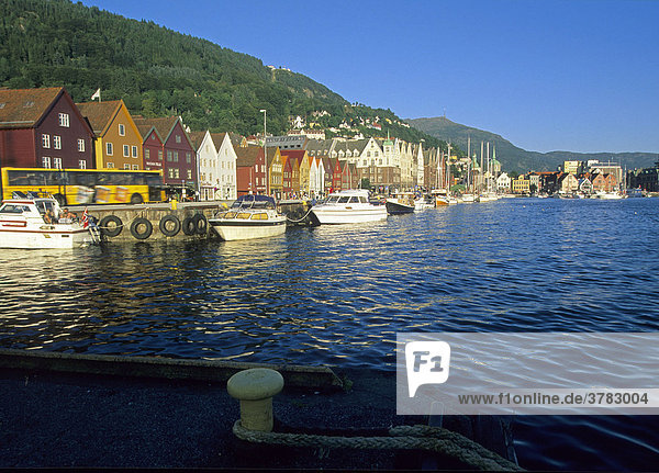 Street of houses in Bergen  Norway