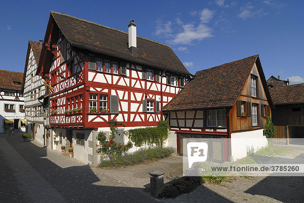 Altes Fachwerkhaus in der Altstadt von Stein am Rhein - Kanton Schaffhausen  Schweiz  Europa.