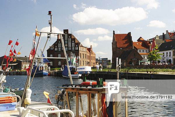 BRD Germany Mecklenburg Vorpommern Rostock at the Habour with Old Granary