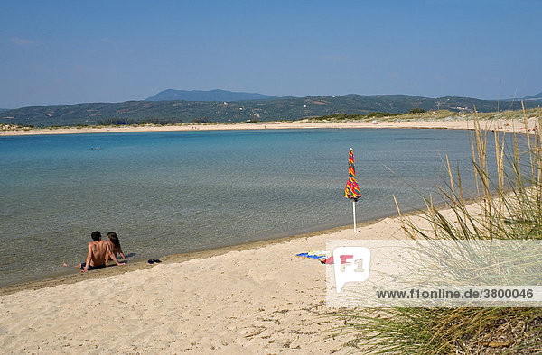 Swimming in Voidokilia Bay  Peloponnese  Greece