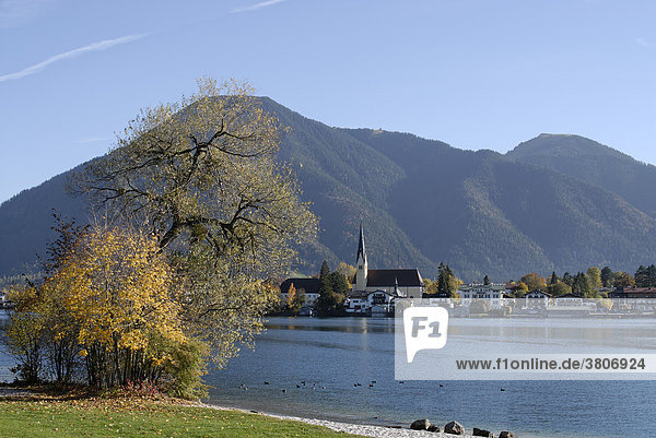 Tegernsee Upper Bavaria Germany from the peninsula Point to Egern below the Wallberg mountain