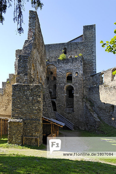 Frauenburg in the Mur valley district of Judenburg Stryria Austria Ruins of the castle