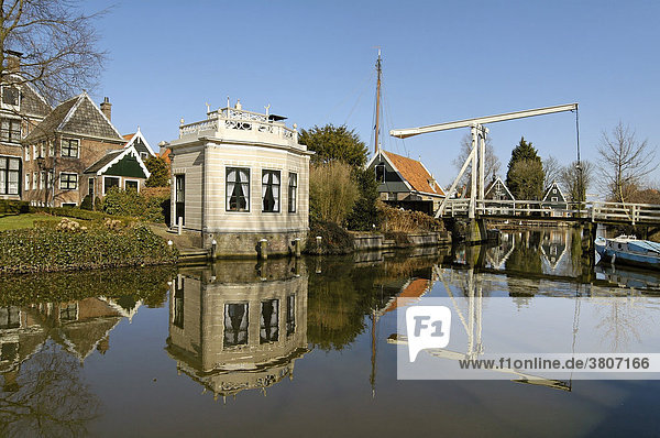 Edam Volendam North Holland Netherlands the Kwakel bridge
