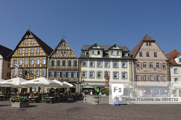 Häuserzeile  Marktplatz  Bad Mergentheim  Baden-Württemberg  BRD  Deutschland