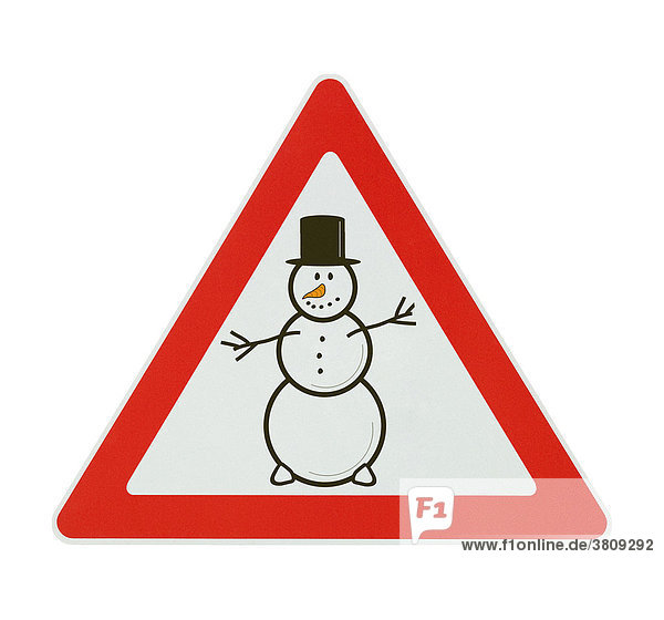 Attention! Snowmen - white background