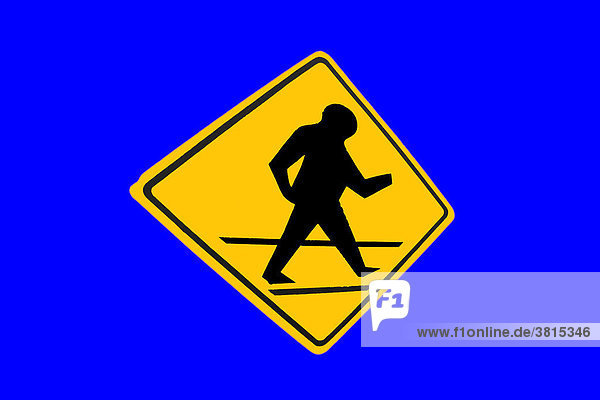 Warnschild Fußgänger  Ost-Kalimantan  Borneo  Indonesien