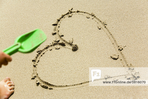 A heart in the sand