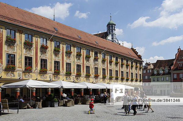 Former tax house  City Hall from 1488  market square  Memmingen  Bavarian Swabia  Bavaria  Germany  Europe
