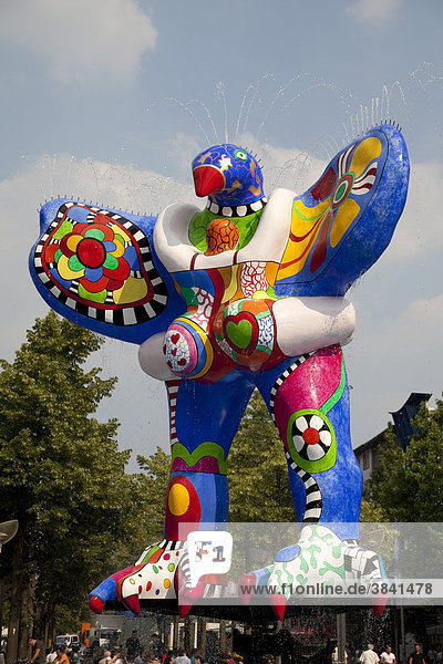 Lifesaver sculpture by Niki de Saint Phalle Koenigstrasse Duisburg Ruhrgebiet region North Rhine-Westphalia Germany Europe