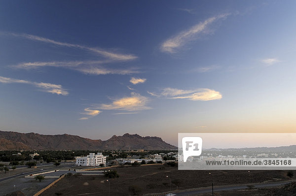 View of Nizwa in the evening  Oman  Middle East