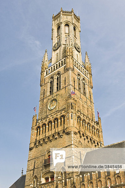 Belfriedturm  historisches Zentrum von Brügge  Unesco Weltkulturerbe  Belgien  Europa