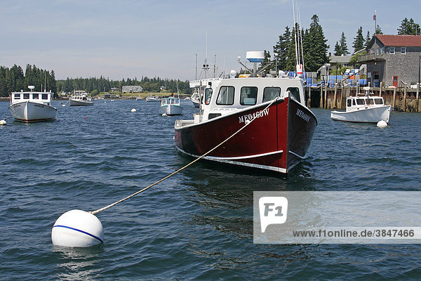 Fischereihafen  Hummer-Boote  Fischerdorf Port Clyde  Atlantik  Küste von Maine  New England  USA