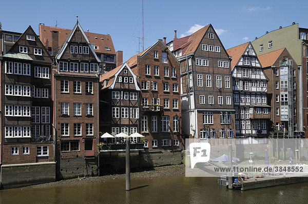 Historische Häuser Deichstraße  Nikolaifleet  Hamburg  Deutschland  Europa