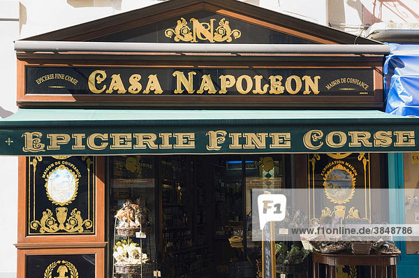 Spezialitäten-Geschäft  Casa Napoleon  Ajaccio  Insel Korsika  Frankreich  Europa