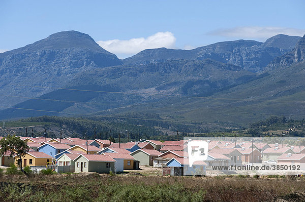 Neubau von einfachen Häusern in einem Township außerhalb von Wellington  Westliche Kapregion  Südafrika  Afrika
