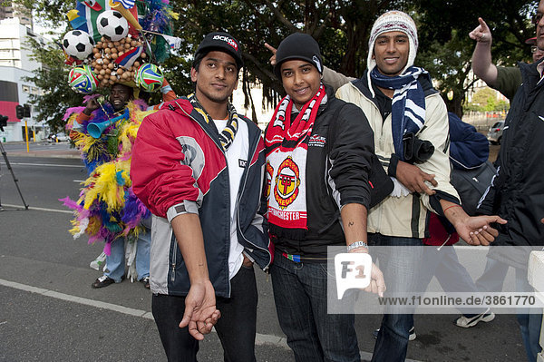 The first three football fans queueing up to buy tickets for the 2010 FIFA World Cup  Cape Town  South Africa  Africa