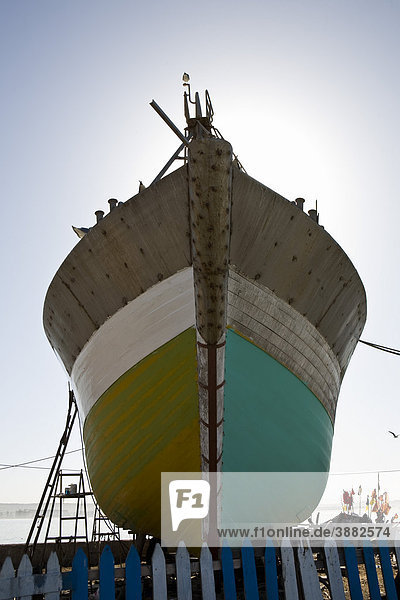 Boot im Trockendock