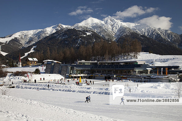 Olympiabad  conference centre  cross country ski run  Karwendel Range  Seefeld  Tyrol  Austria  Europe