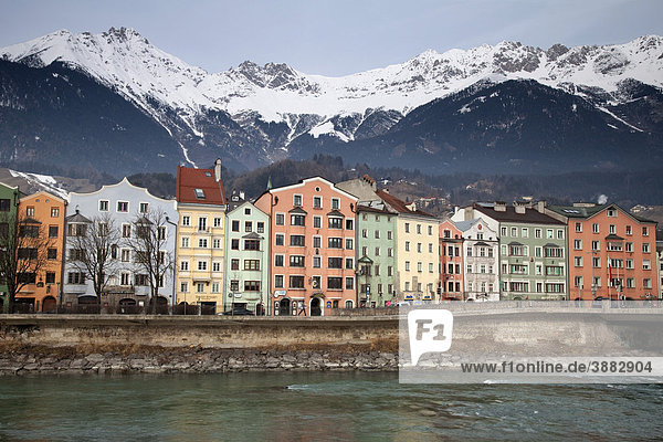 Stadtteil Mariahilf am Innufer  Karwendelgebirge  Landeshauptstadt Innsbruck  Tirol  Österreich  Europa