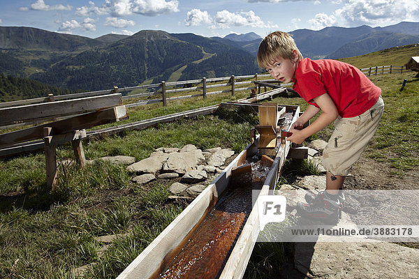 Water playground  Nockberge Mountains  Innerkrems  Carinthia  Austria  Europe