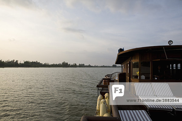 Sailing on the Mekong River in a tour boat