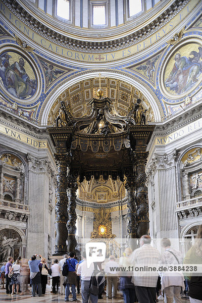View of the altar in St. Peter's Basilica  Vatican City  Rome  Lazio  Italy  Europe