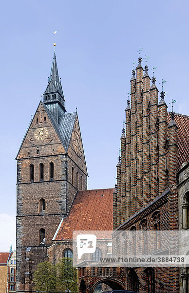 Altstadt Hannover  Marktkirche und altes Rathaus  Hannover  Niedersachsen  Deutschland  Europa