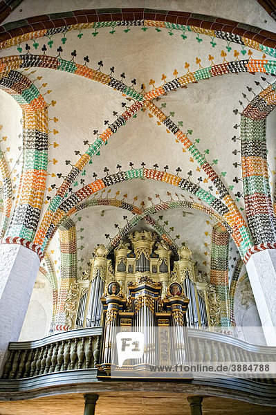 Die Orgelempore der Nikolaikirche in Jüterbog  Fläming  Brandenburg  Deutschland  Europa
