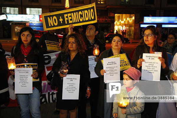 Demonstration  violence against women  ConcepciÛn  Chile  South America