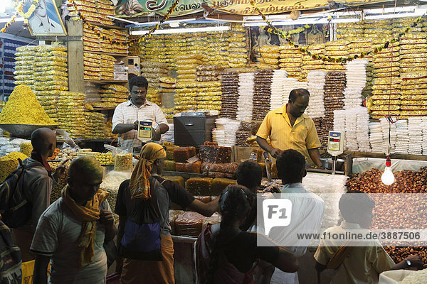 Market stall with sweets  Thaipusam Festival  Hindu festival  Palani  Tamil Nadu  Tamilnadu  South India  India  Asia