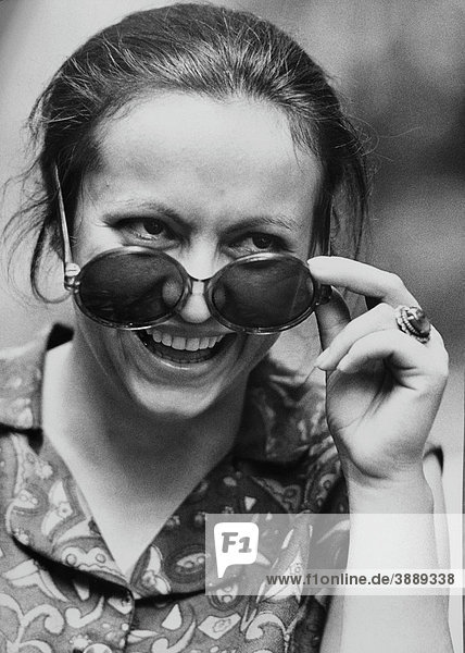 Young woman with sunglasses  East Germany  around 1970