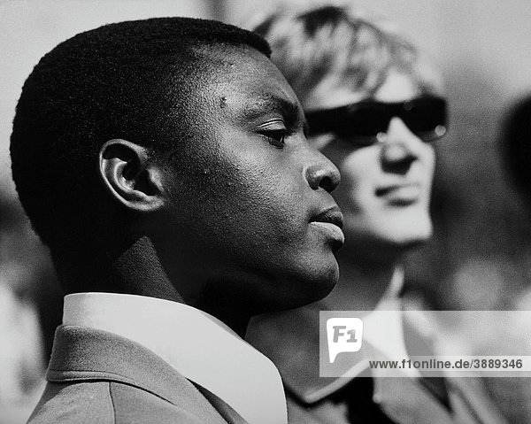 An African man and a white man  East Germany  German Democratic Republic  GDR  about 1970