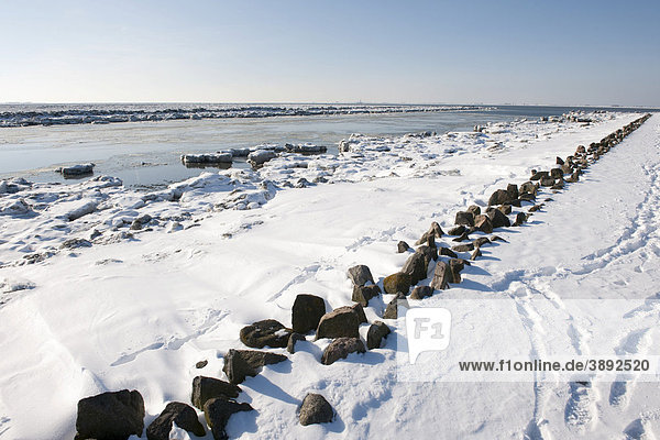 Eisblöcke machen den Heverstrom unbefahrbar  Husum  Nordsee  Nordfriesland  Schleswig Holstein  Norddeutschland  Europa