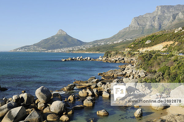 Blick auf Lion's Head  Camps Bay und Zwölf Apostel  Kapstadt  Südafrika  Afrika