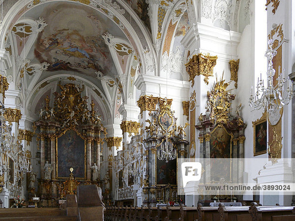 Interior of the Church of the Jesuit University  Dillingen an der Donau  Bavaria  Germany  Europe