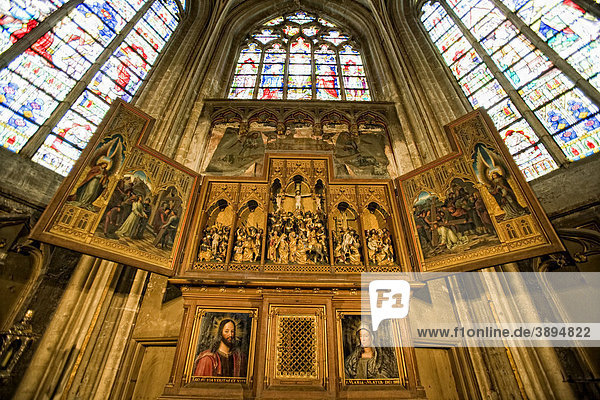 Altarbild  Triptychon  Sint Salvatorskathedraal  St. Salvator in Brügge  Westflandern  Belgien  Europa