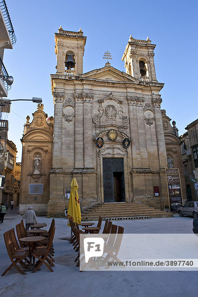 Die Kirche St George am Pjazza San Georg in Victoria  Rabat  Gozo  Malta  Europa