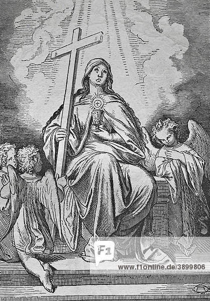Die Kirche Christi historischer Stahlstich aus dem Jahre 1860