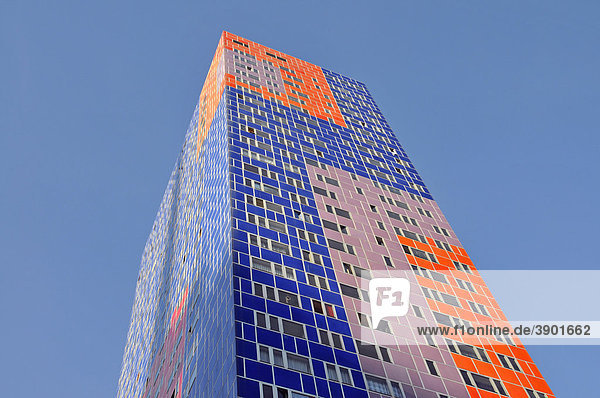Herkules-Wohnhochhaus buntes Hochhaus Köln Nordrhein-Westfalen Deutschland Europa