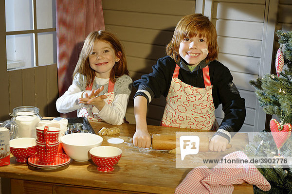 Christmas bakery  children baking