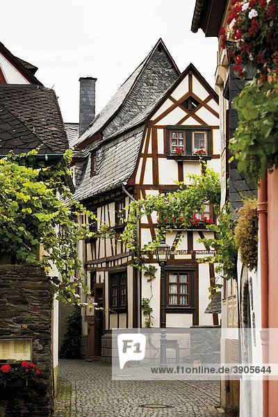 Altstadt von Bacharach  Fachwerkhäuser  Unesco-Welterbe  Mittelrheintal  Rheinland-Pfalz  Deutschland  Europa