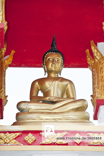 Buddha figure at a Buddhist temple  Nai Harn Beach  Phuket Island  Southern Thailand  Thailand  Southeast Asia  Asia
