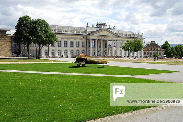 Aircraft  work of art in front of the Art Gallery  Fridericianum Museum  Friedrichsplatz Square  Kassel  Hesse  Germany  Europe